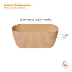Maceta Mesola arena 32 cm granitic Gemplast en internet