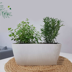 Maceta Mesola gris 26 cm granitic Gemplast - Bazar Colucci