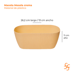 Maceta Mesola crema 26 cm granitic Gemplast - comprar online
