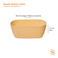 Maceta Mesola crema 32 cm granitic Gemplast - comprar online