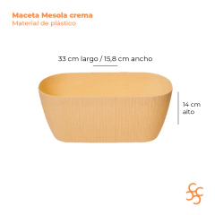 Maceta Mesola crema 32 cm granitic Gemplast - comprar online