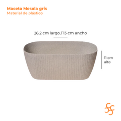 Maceta Mesola gris 26 cm granitic Gemplast en internet