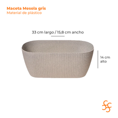 Maceta Mesola gris 32 cm granitic Gemplast en internet