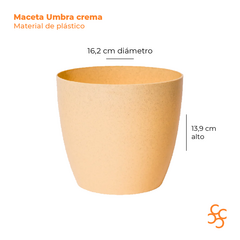 Maceta Umbra crema 16 cm granitic Gemplast - comprar online
