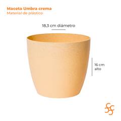 Maceta Umbra crema 18 cm granitic Gemplast - comprar online