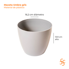 Maceta Umbra gris 16 cm granitic Gemplast - comprar online