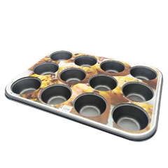 Molde De Muffins Cupcakes Teflón Antiadherente X12