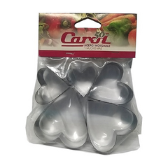 Molde galletitas 5 piezas corazones acero Carol - comprar online