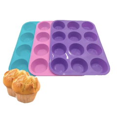 Molde silicona x12 lila muffins cupcakes Carol - comprar online