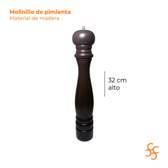Molinillo de pimienta madera chocolate 32 cm Axen - comprar online