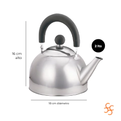 Pava Acero Inoxidable 2 Litros Pico Matero Crystal Rock en internet