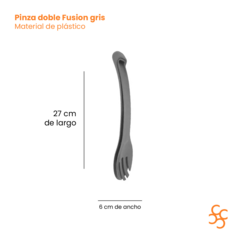 Pinza Ensalada Carol Cuchara Tenedor Doble Uso Fusión Gris - comprar online