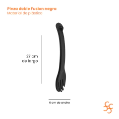 Pinza Ensalada Carol Cuchara Tenedor Doble Uso Fusión Negra - comprar online
