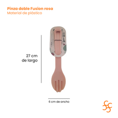 Pinza Ensalada Carol Cuchara Tenedor Doble Uso Fusión Rosa - comprar online