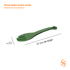 Pinza Ensalada Carol Cuchara Tenedor Doble Uso Areia Verde en internet