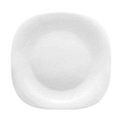 Plato cuadrado vidrio opalino blanco Carol x12 en internet