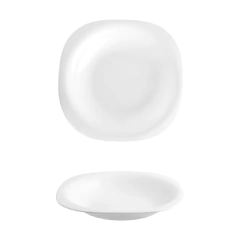 Plato Vidrio Opal Hondo Cuadrado 23 cm Carol Set x6 - comprar online