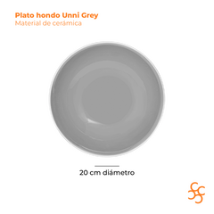 Plato hondo 20 cm Unni Grey Walplo x6 en internet