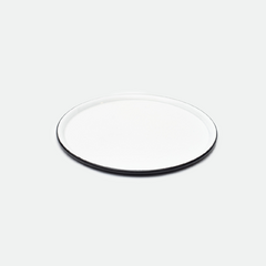 Plato Pizzero Blanco Enlozado Base Negra 22 cm - comprar online