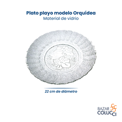 X12 Plato Playo Vidrio Modelo Orquídea Durax en internet