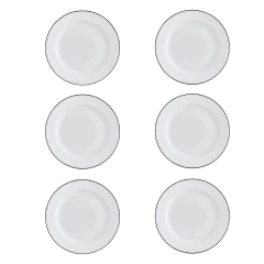Plato Playo Línea Tavola Filete Negro x6 Verbano en internet