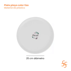 Plato Playo 25 Cm Fusion Color Tiza Carol X12 - comprar online