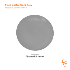 Plato postre 19 cm Unni Grey Walplo x6 en internet