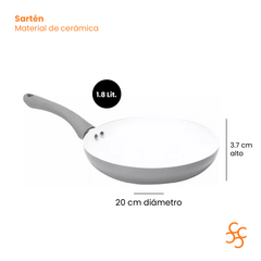 Sartén cerámica antiadherente gris N° 20 Carol - comprar online