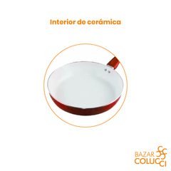 Sartén De Cerámica Antiadherente Con Mango De Silicona 28cm Carol en internet