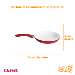 Sartén De Cerámica Antiadherente Con Mango De Silicona 24cm Carol - comprar online