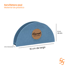 Servilletero Servilleta Mesa Carol Color Azul Areia - comprar online