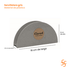 Servilletero Servilleta Mesa Carol Color Gris Areia - comprar online