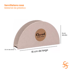Servilletero Servilleta Mesa Carol Color Rosado Areia - comprar online