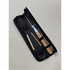 Set x3 Piezas Mango Madera Estuche Tela Crystal Rock en internet