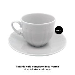 Juego Café Porcelana Blanca Línea Vanna Verbano X15 Piezas en internet