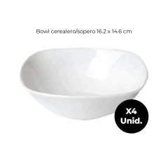 Set Platos Cuadrados Almuerzo Bowls Vidrio Opal Carol Set x16 - tienda online