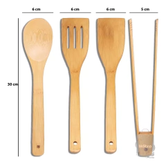 Juego Bambú Tablas x3 + Utensilios Cocina - Bazar Colucci