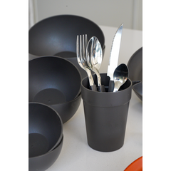 Set Plástico Línea Home Plato + Vasos + Cubiertos Varios Colores Carol