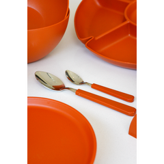 Imagen de Set Plástico Línea Home Plato + Vasos + Cubiertos Varios Colores Carol