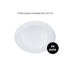 Platos Almuerzo Ovalados Vidrio Opal Con Bowls Carol Set x14 en internet