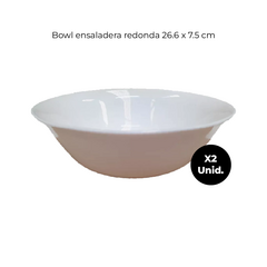 Set Platos Redondos Almuerzo Con Bowls Vidrio Opal Carol Set x22