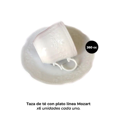 Juego Té Porcelana Blanca Línea Mozart Verbano X15 Piezas en internet