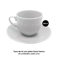 Juego Té Porcelana Blanca Línea Vanna Verbano X15 Piezas en internet