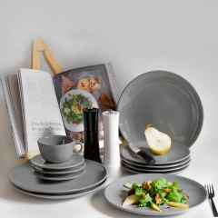 Plato Hondo Gris Cerámica 20 cm Unni Grey Walplo Unidad - tienda online