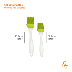 Set x2 pinceles de cocina silicona verde Walplo - comprar online