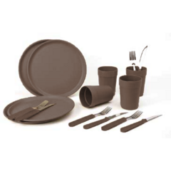 Set Plástico Línea Home Plato + Vasos + Cubiertos Varios Colores Carol - tienda online