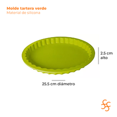 Tartera silicona verde molde 25 cm Carol - comprar online