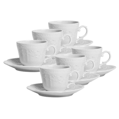 Set X6 Taza Té c/ Plato, Línea Mozart - Verbano - Bazar Colucci