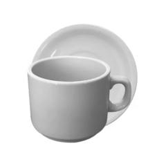 Taza Té Con Plato Porcelana Blanca Línea 450 Tsuji X12 en internet
