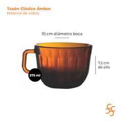 Tazón Clásico Ámbar Vidrio 375 Cc Rigolleau X12 en internet
